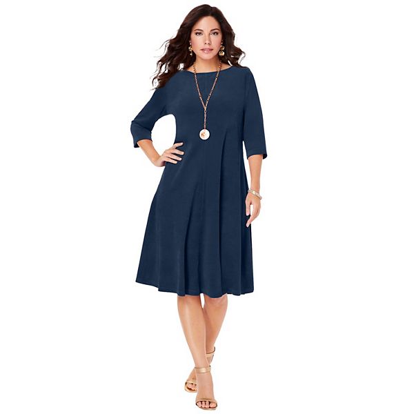 

Женское платье-кокон из велюра plus size Roaman'S, Navy