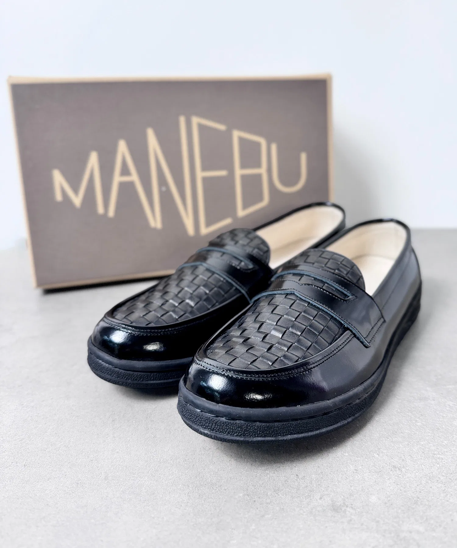 Мужские кожаные лоферы MANEBU VOVO FACE SKIN×MESH коричневые — фото 2