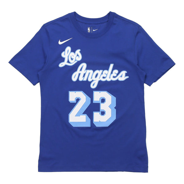 

Футболка Nike Classic Edition Los Angeles Lakers LeBron James No. 23 Basketball Round Neck Short Sleeve Blue, синий