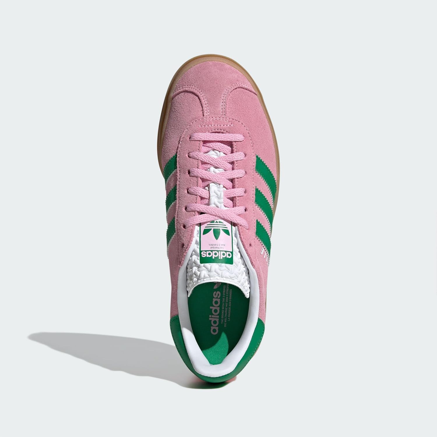 Кроссовки Adidas IE0420 GAZELLE BOLD, белый/зеленый/розовый — фото 3