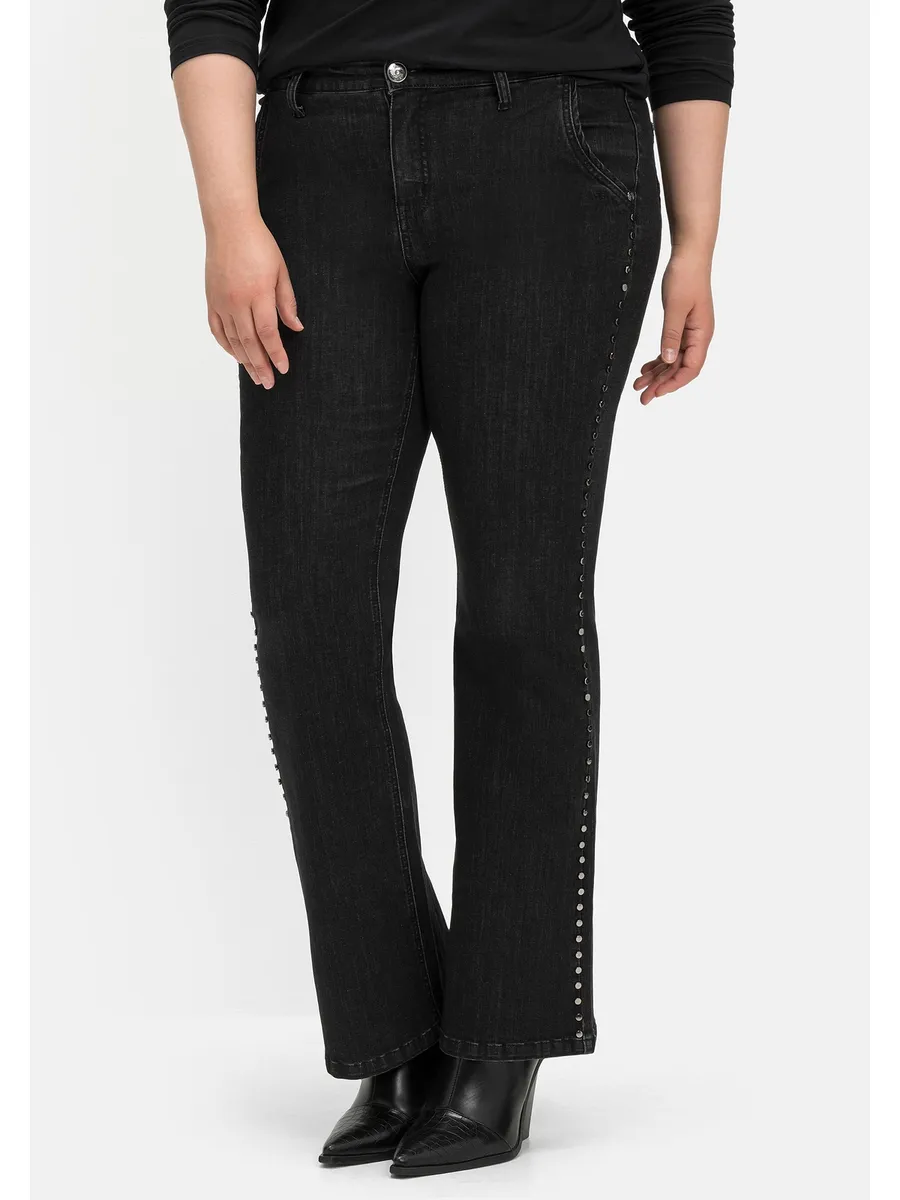 

Джинсы Sheego Bootcut "Большие размеры" с боковыми заклепками, черный