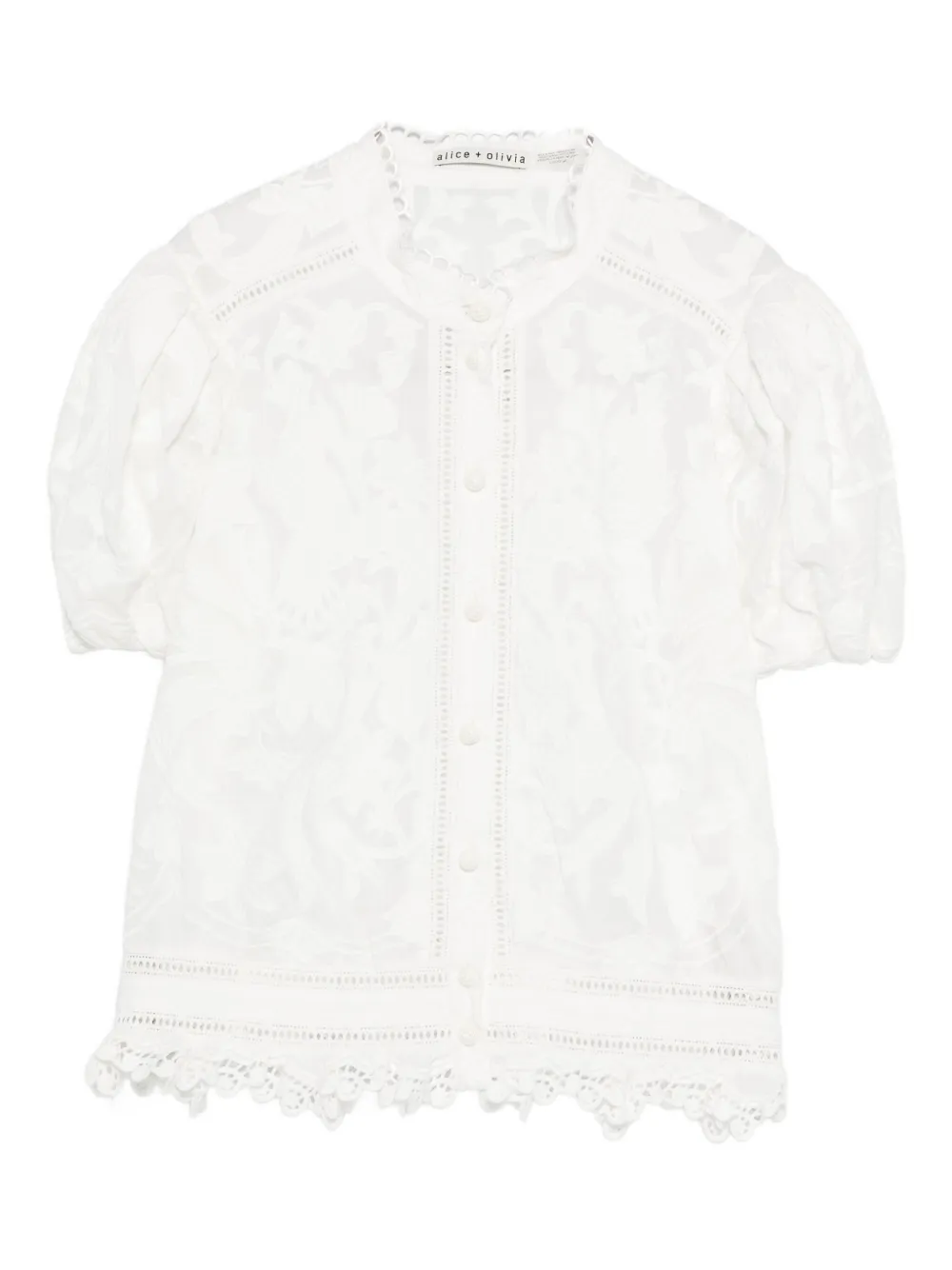 

Блузка с кружевной отделкой Loryn Alice + Olivia, белый