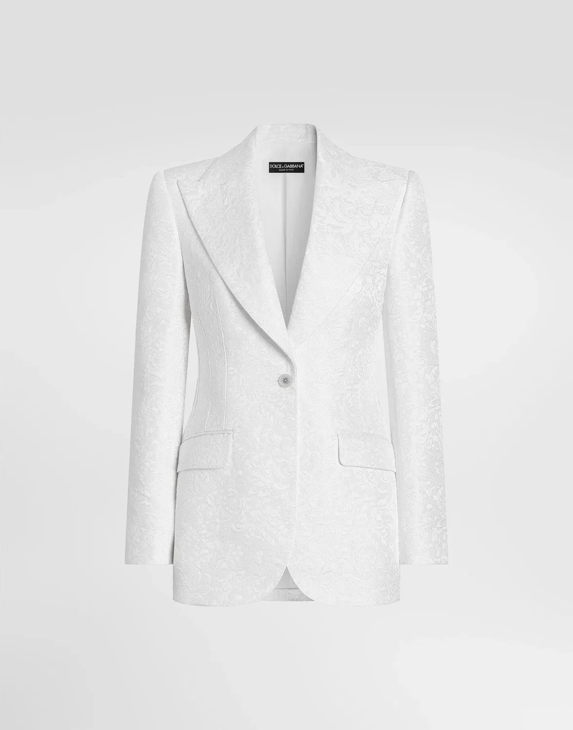 Однобортный жакет из парчи Turlington Dolce & Gabbana, белый