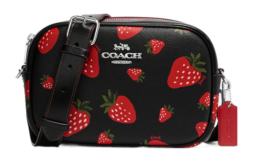 

Jamie Canvas с кожаной камерной сумкой, наплечная сумка, через плечо средний размер women's black COACH, Set (Bag+Dust Bag)