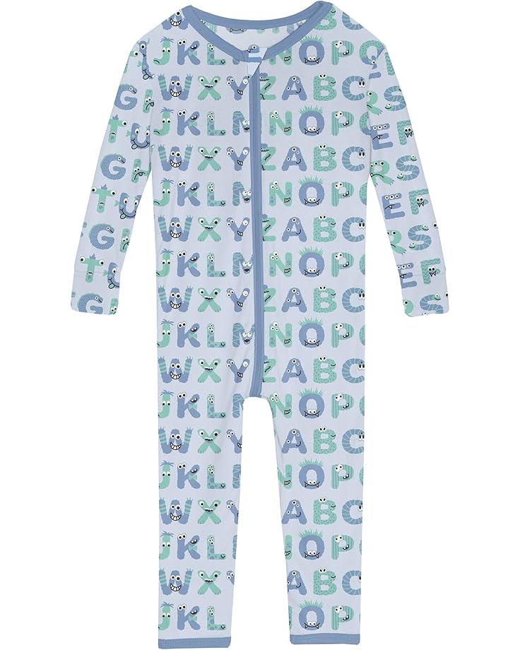 

Пижамные брюки Kickee Pants Kids Print Convertible Sleeper with Zipper, цвет Dew ABC Monsters