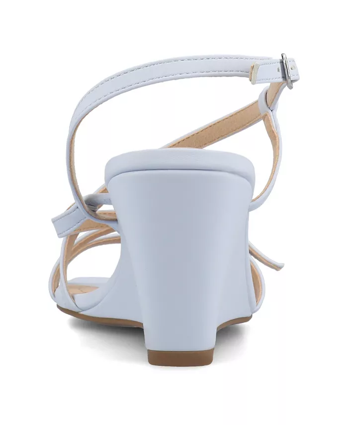 Женские босоножки Clinne на платформе с ремешками Journee Collection, синий — фото 3