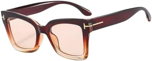 

Модные квадратные солнцезащитные очки для женщин в винтажном стиле, синие солнцезащитные очки с защитой от УФ-излучения UV400, очки для активного отдыха MTZJH, Tea