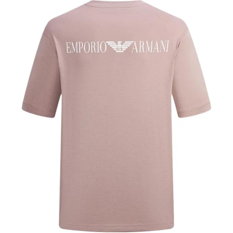 EMPORIO ARMANI Футболка мужская Dusty Pink Crew Neck Moderate Straight Fit — фото 3
