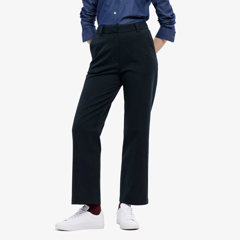 Брюки Lacoste Тёмно-зелёные укороченные прямые из фланели — фото 2