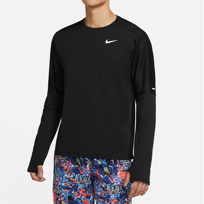 Мужская спортивная футболка Nike Dri-FIT для бега и тренировок, с круглым вырезом, черная — фото 4