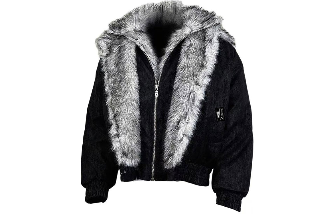 

ZIAREL Пуховик Unisex Black с отстегивающимся капюшоном с логотипом утолщенный