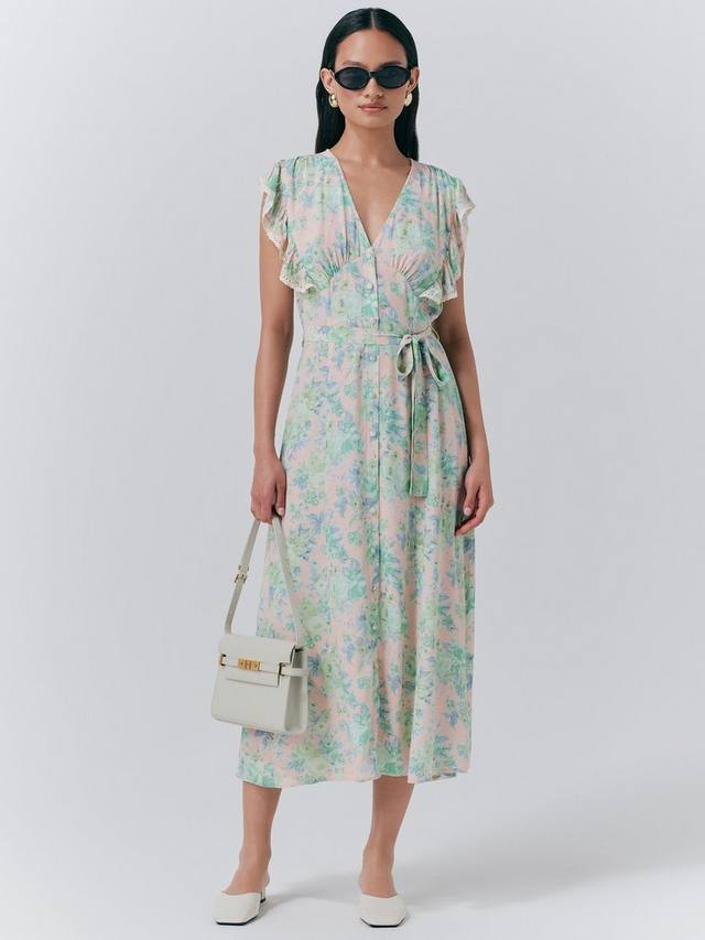 

Платье Lucia с цветочным принтом и рукавами-фонариками Ghost, Green/Multi