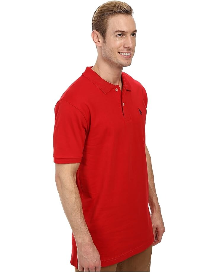 Поло U.S. POLO ASSN. Solid Interlock Polo, ярко-красный — фото 3