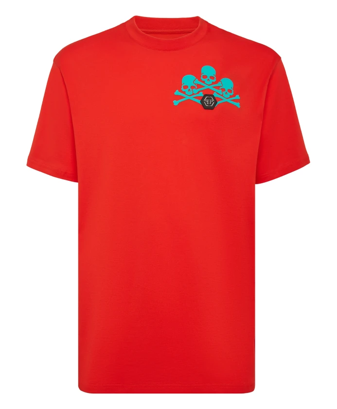 

Футболка с круглым вырезом и изображением черепа. Philipp Plein, красный