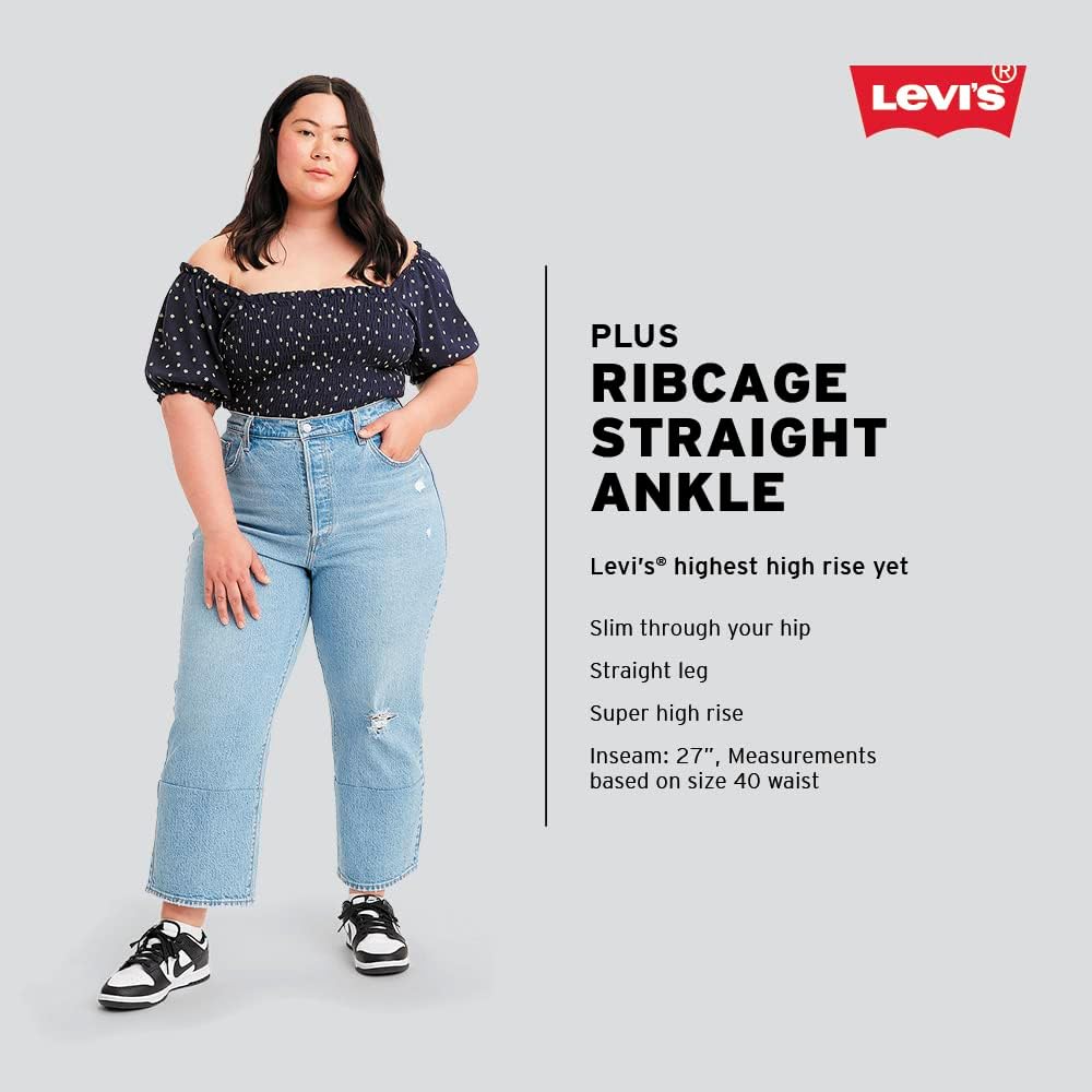 Женские джинсы Levi's премиум-класса размера «плюс» Ribcage Straight Ankle Jeans, Valley View — фото 4