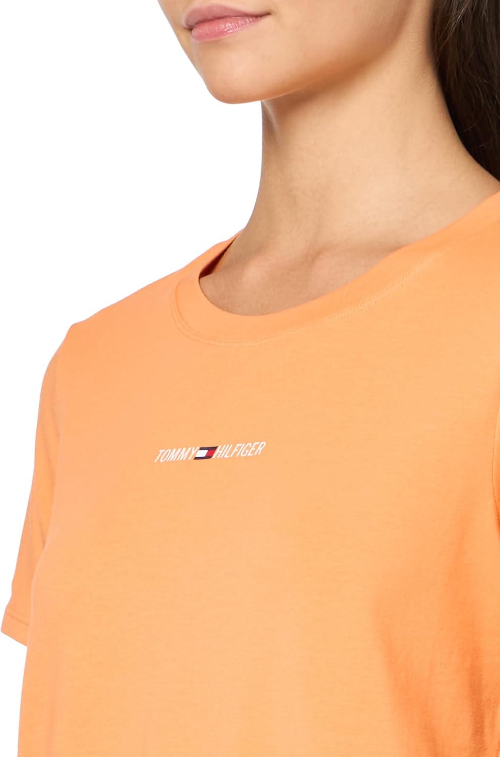 Женская футболка с микрологотипом Tommy Hilfiger, Apricot — фото 3