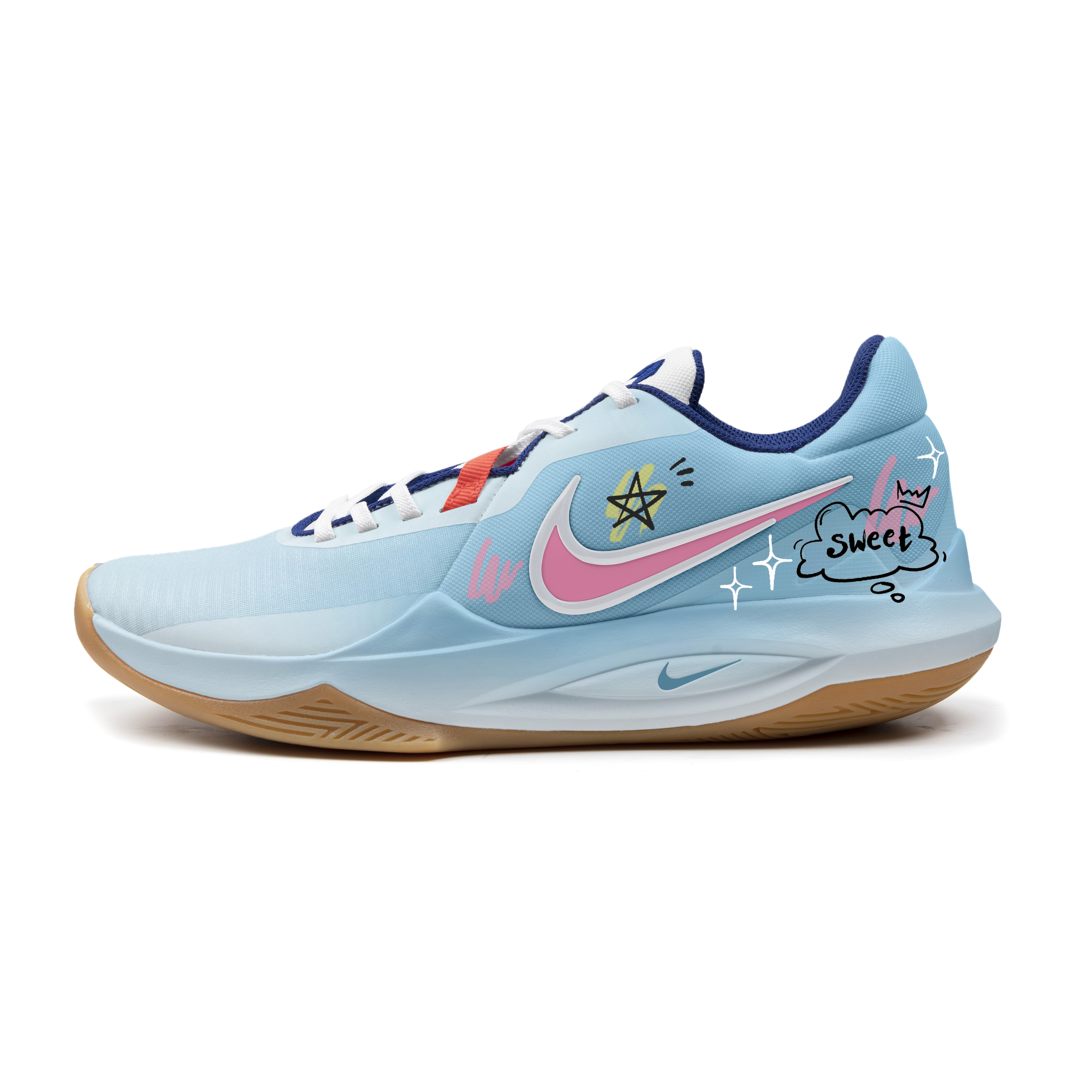 

Nike Баскетбольные кроссовки Precision 6 с низким верхом, противоскользящие, износостойкие, мужские, цвет "озеро-голубой"