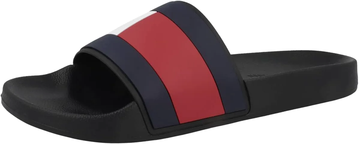 Tommy Hilfiger Men's Rubber Th Flag Pool Slide Fm0fm04236Slide, черный — фото 4