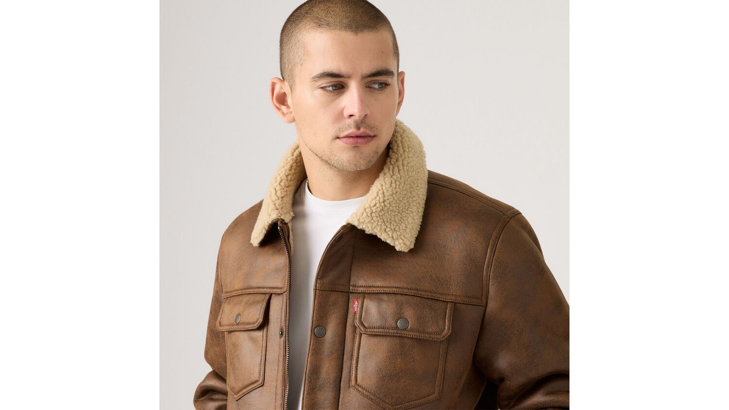 Куртка из искусственной овчины с двумя нагрудными карманами Levi's, Brown — фото 4