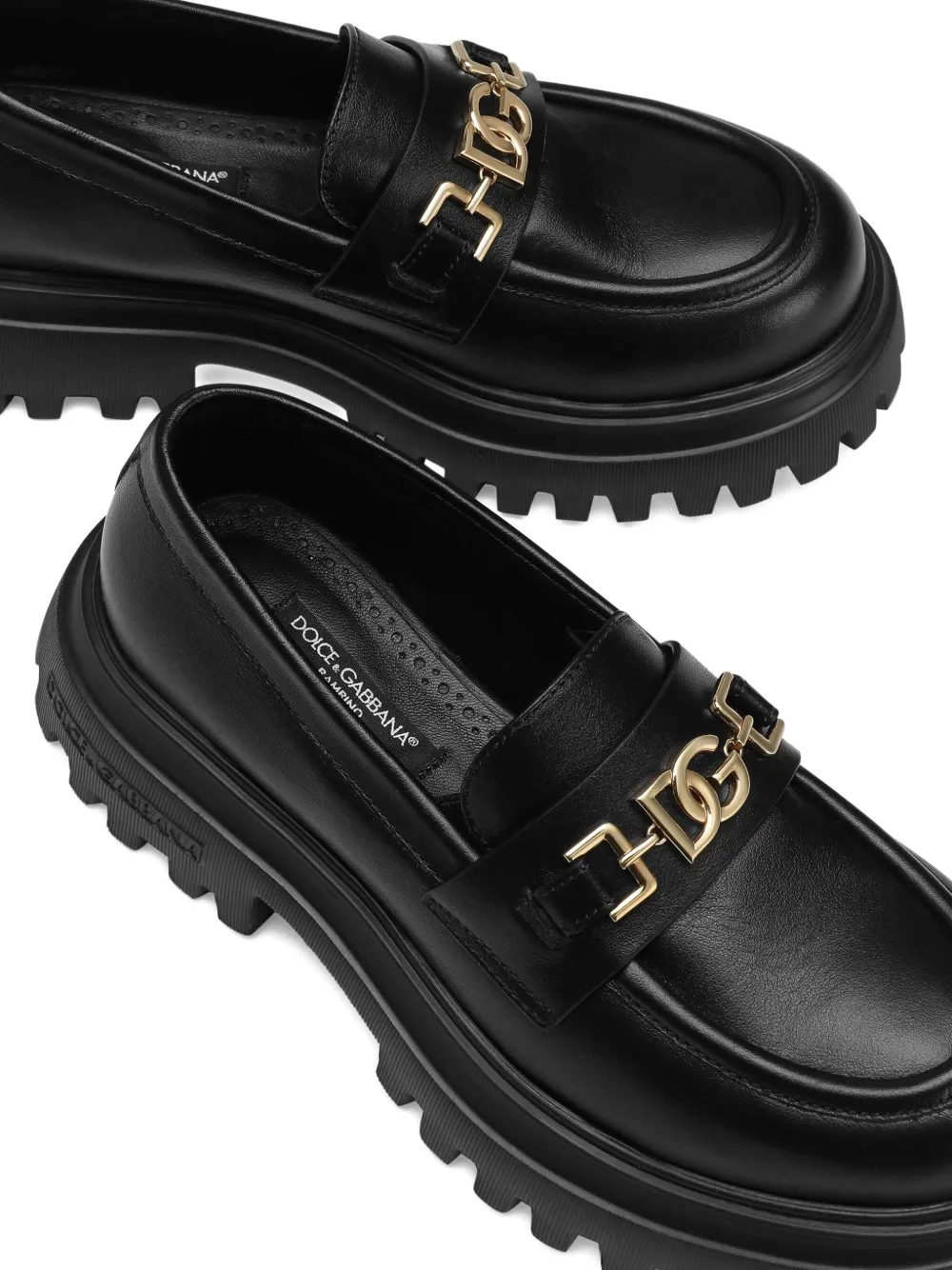 Лоферы на массивной подошве Dolce & Gabbana Kids, черный — фото 4