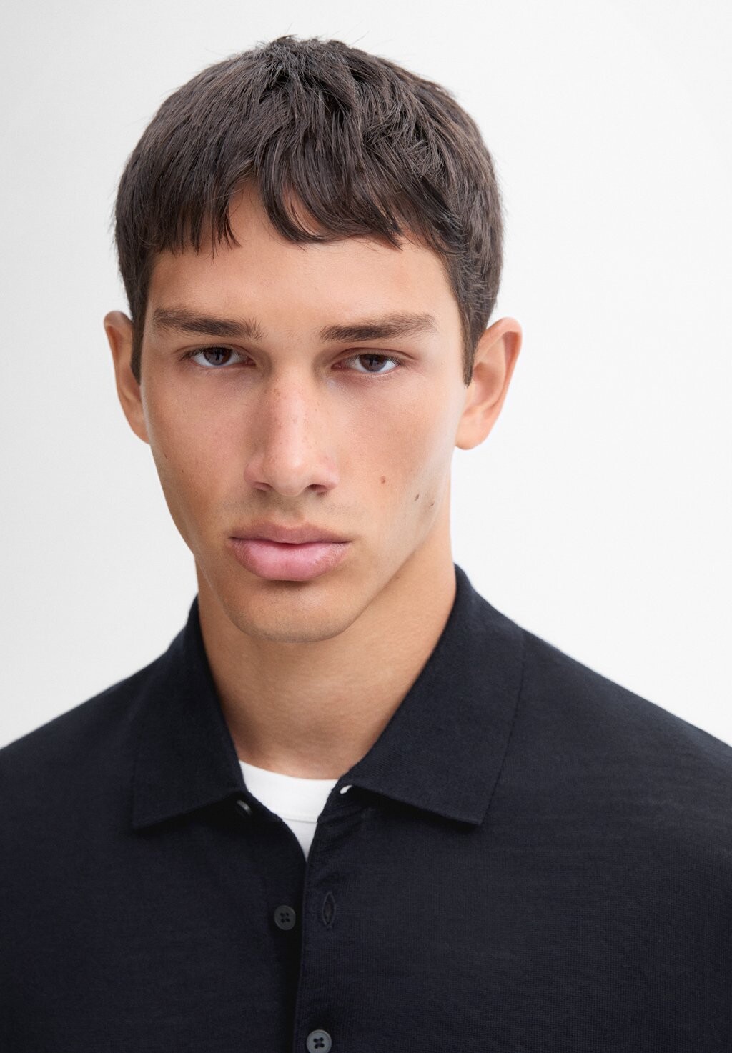 

Топ с длинными рукавами COLLAR Massimo Dutti, цвет Mottled Dark Blue