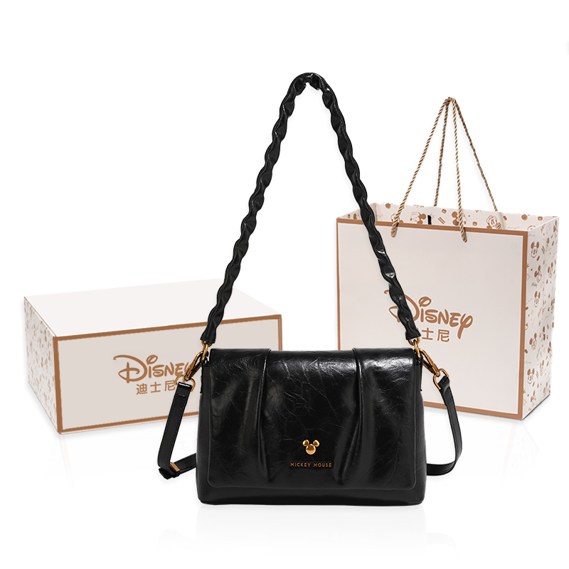 

Disney Микки Серия ПУ плиссированная маленькая квадратная сумка, Black+Exquisite Shopping Bag
