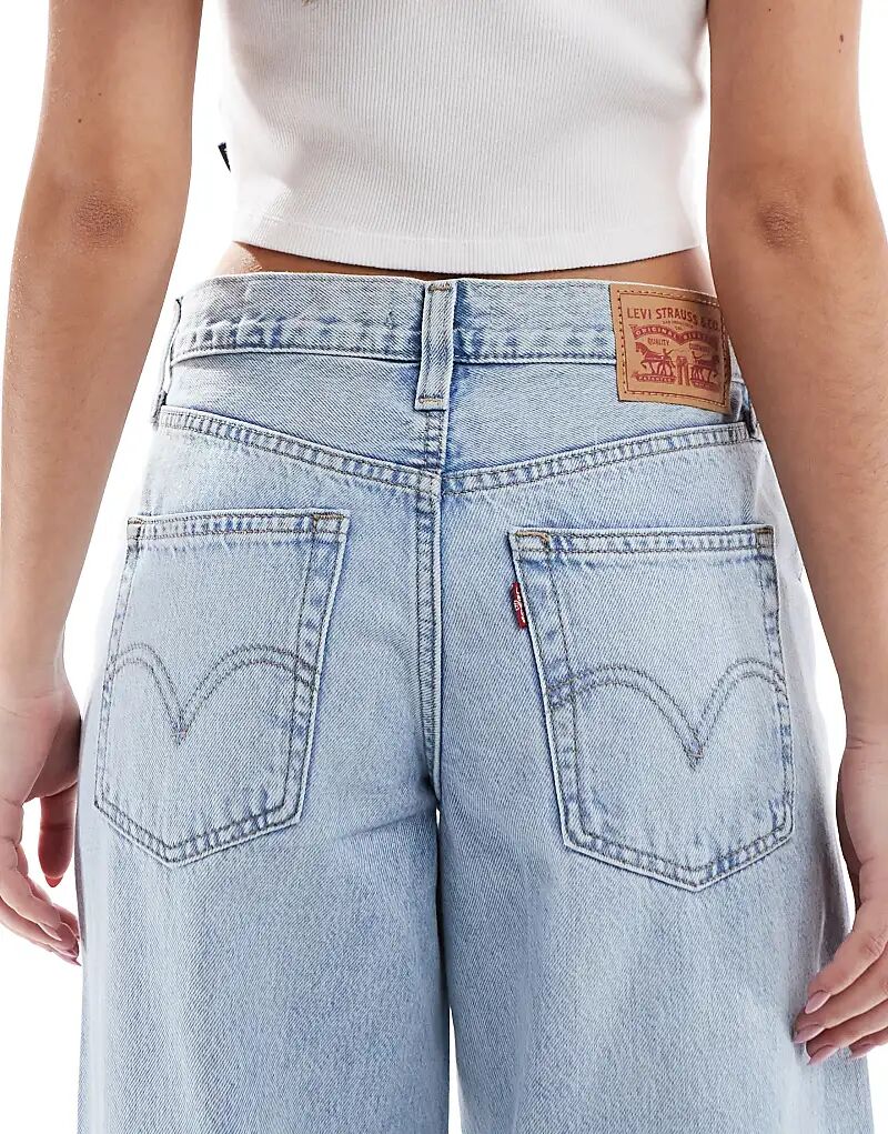 '94 мешковатые широкие джинсы светло-голубого цвета Levi's — фото 4