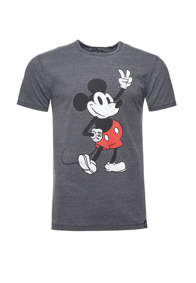 

Футболка Disney Mickey Peace Pose в классическом дизайне Re:Covered, серый