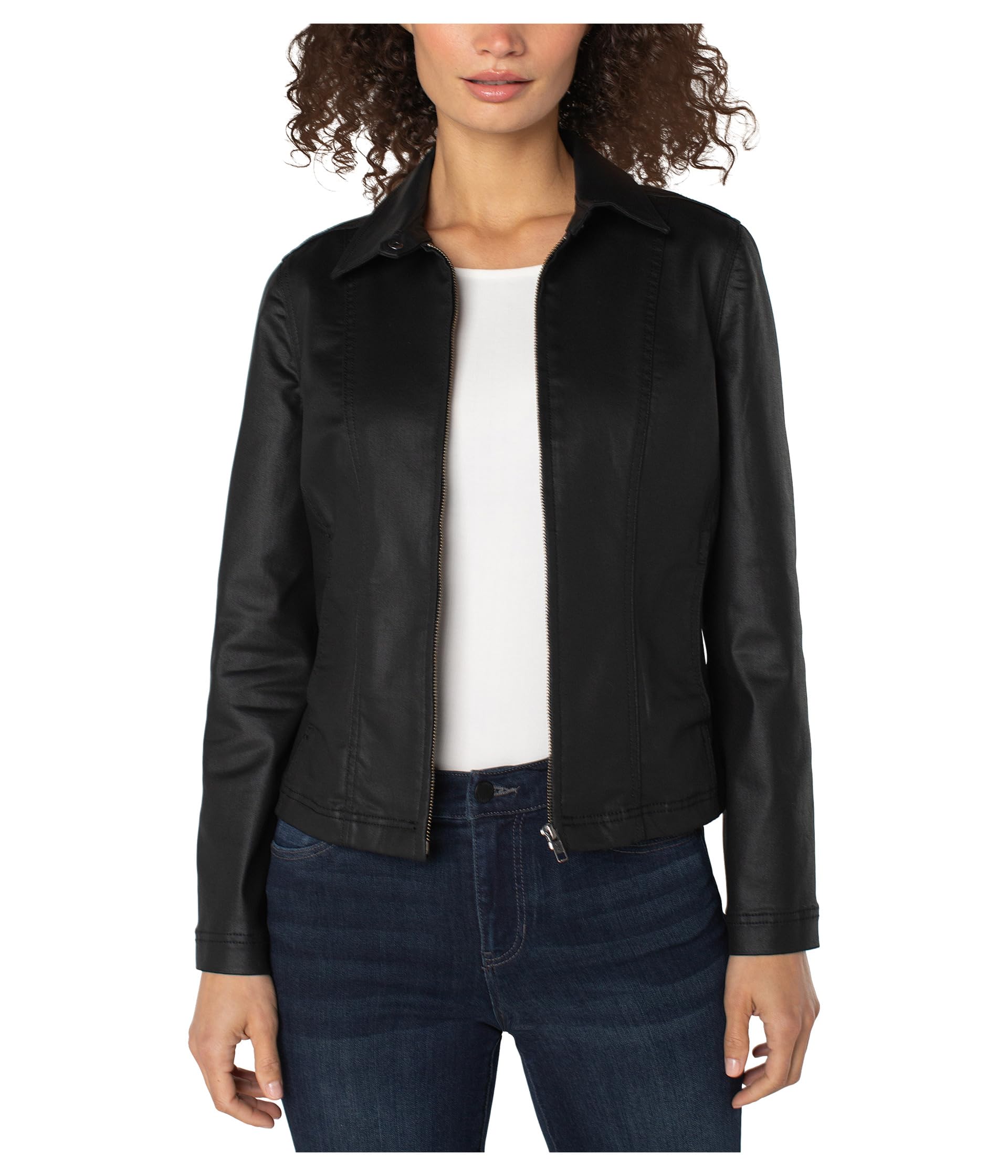 

Куртка Liverpool Los Angeles 90's Zip Front Coated Black Denim Jacket, цвет Black Coated
