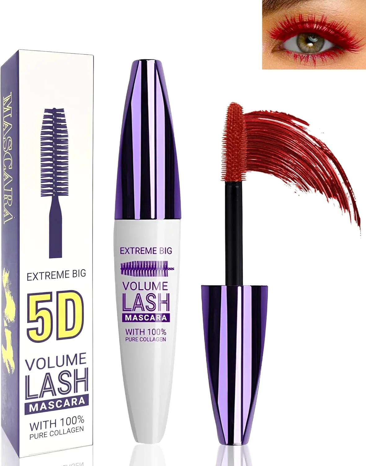 Тушь для ресниц 5D красная Lysdefeu 1 шт 0.35 fl oz