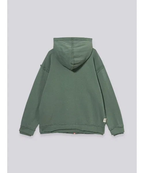 Детская толстовка Boys' Hoodie из хлопка, цвет моховой зелени — фото 2