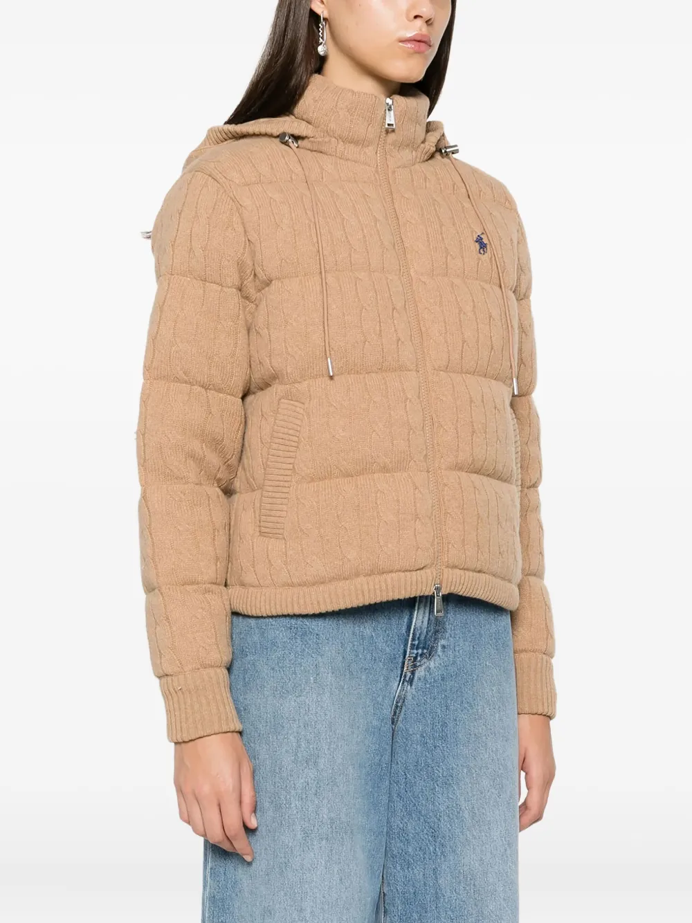 Стеганая куртка фактурной вязки POLO RALPH LAUREN, нейтральный — фото 3