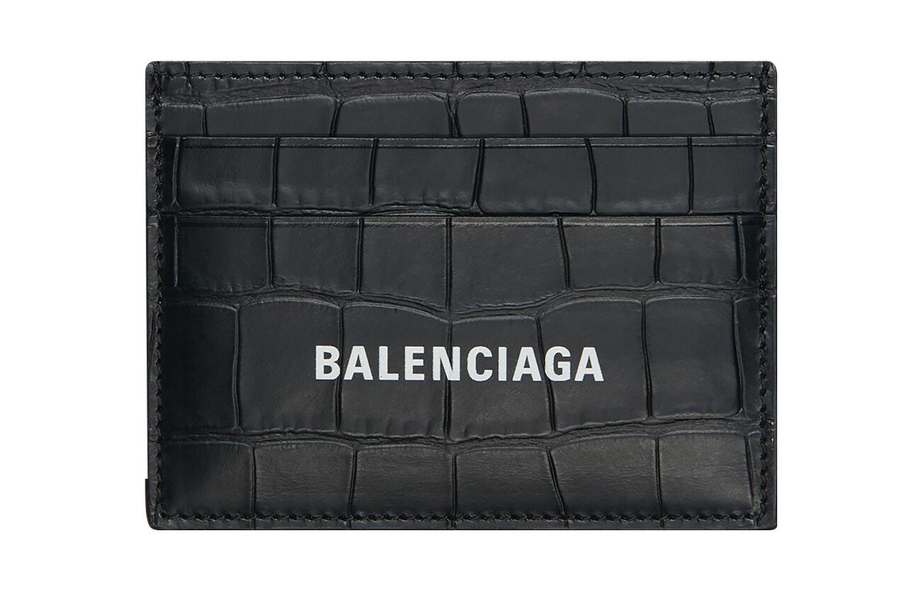 

Держатель для банковской карты с тиснением под крокодила черный Balenciaga