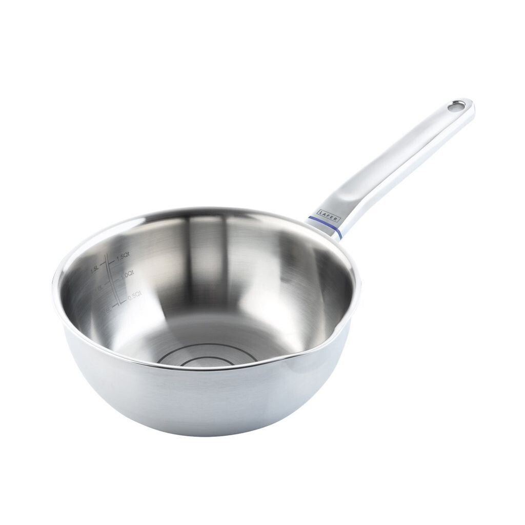 

ELO Sauteuse Ø 20 см LAFER, кастрюля из нержавеющей стали 18/10 и алюминия с ободком, посуда для керамических, газовых, электрических, индукционных плит - можно мыть в посудомоечной машине, цвет: серебристый, серебро