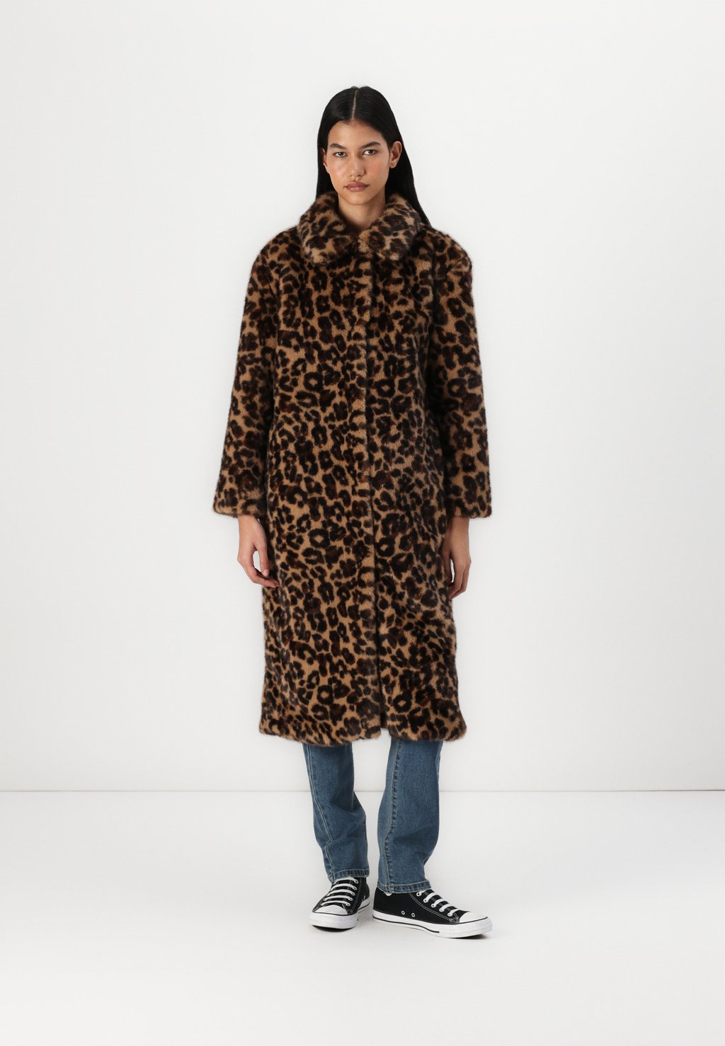 

Классическое пальто COLLAR COAT LEOPARD Abercrombie & Fitch, бежевый