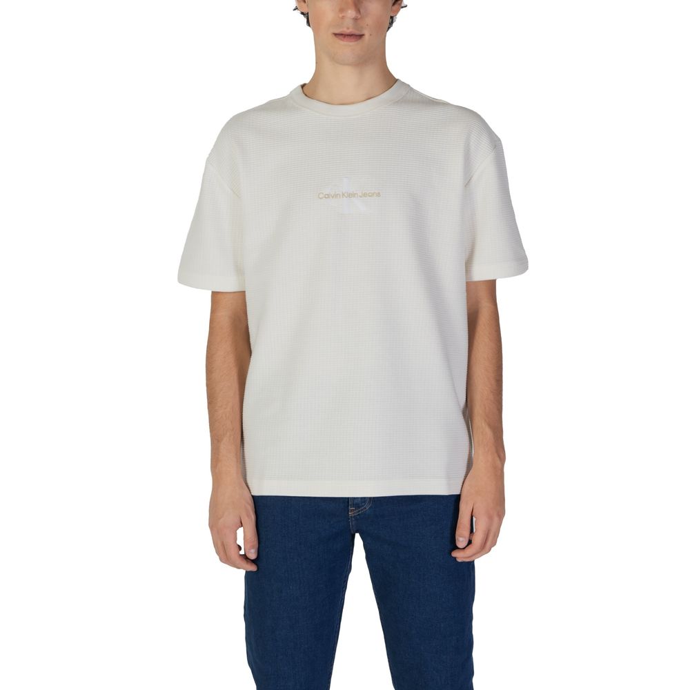 

Бежевая хлопковая футболка Rigenerato Calvin Klein Jeans