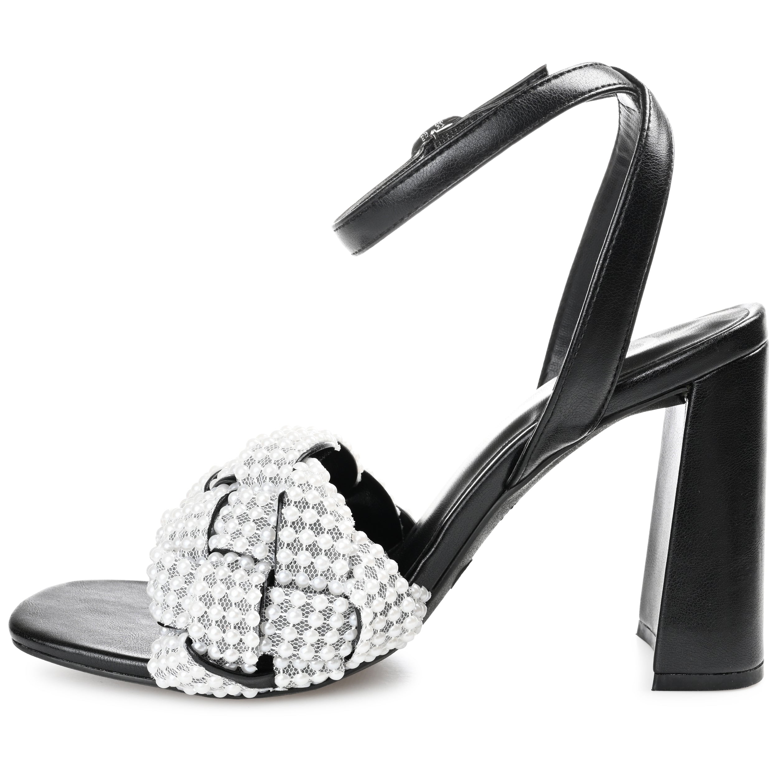 Женские босоножки Journee Collection Dua Tru Comfort Foam Pearl Accents Block Heel, черный — фото 2