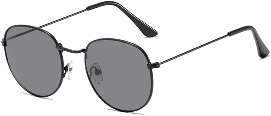 

Круглые солнцезащитные очки для мужчин, винтажные металлические солнцезащитные очки для женщин, солнцезащитные очки-маски, женские солнцезащитные очки для женщин и мужчин LOVQZAOF, Black