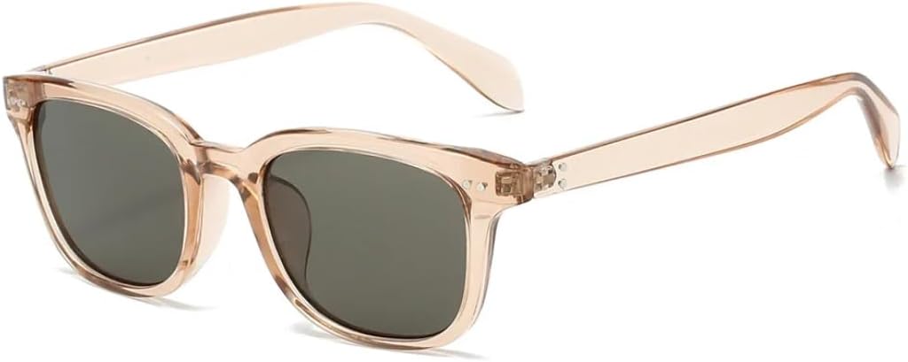 

Солнцезащитные очки с защитой от УФ-излучения UV400 | Оправа с заклепками | Линзы конфетных цветов | Для женщин и мужчин | Для занятий спортом на открытом воздухе и вождения DSVIGF, Champagne Grey