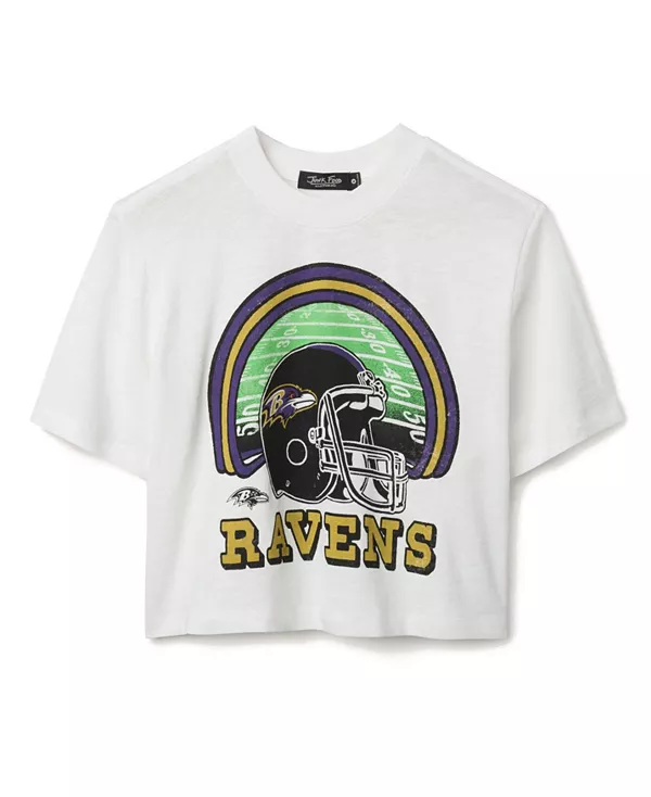 

Женская футболка с высоким воротником NFL Baltimore Ravens Game Time Junk Food Clothing, белый