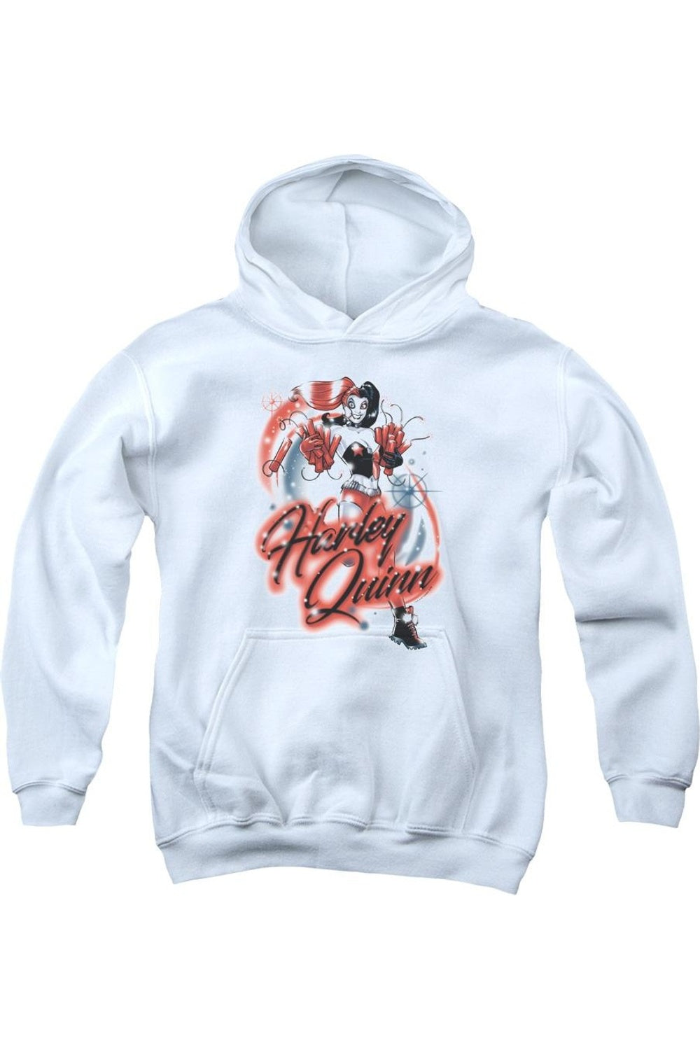 

Батмен и Харли Квин: худи с аэрографией для детей Gildan, белый