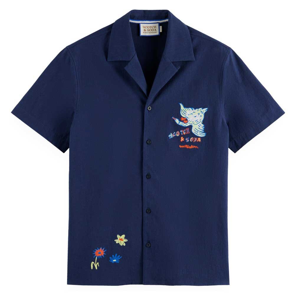 

Рубашка с коротким рукавом Scotch & Soda Placement, синий