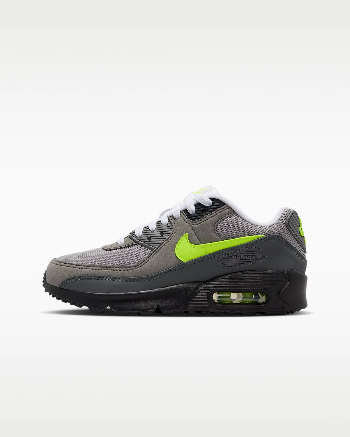 Кроссовки Nike Air Max 90 для детей, Black/Anthracite/Light Charcoal/Neon Yellow