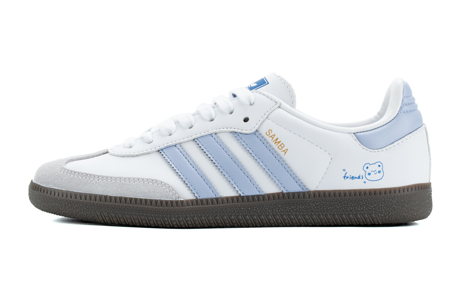 Кроссовки adidas originals SAMBA OG Skateboarding Shoes Unisex Low-top White/blue, голубой