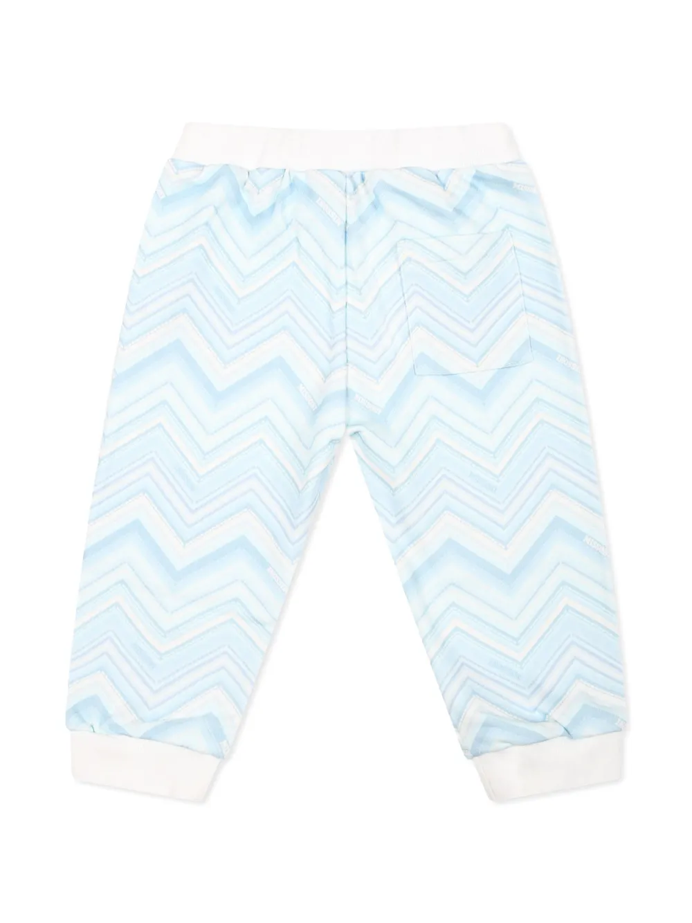 Спортивные брюки с узором шеврон Missoni Kids, синий — фото 2