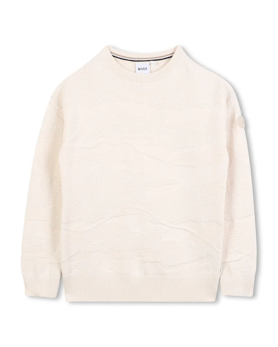 

Детский джемпер натурального цвета из хлопка BOSS Kidswear