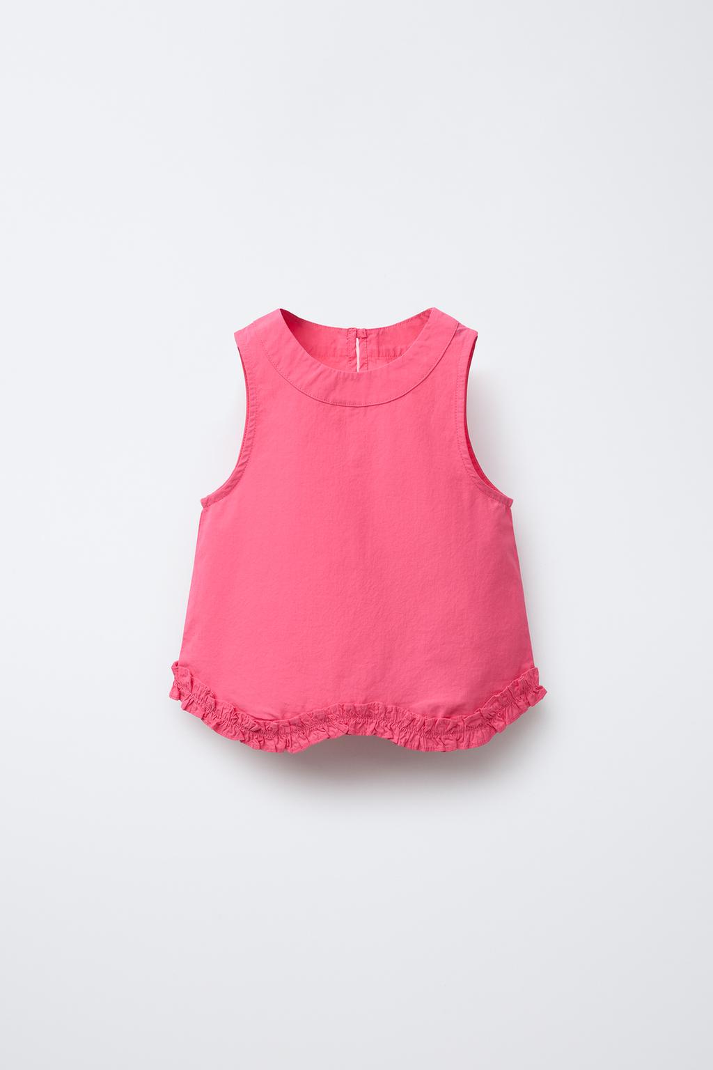 

Топ с оборками ZARA, цвет Strawberry