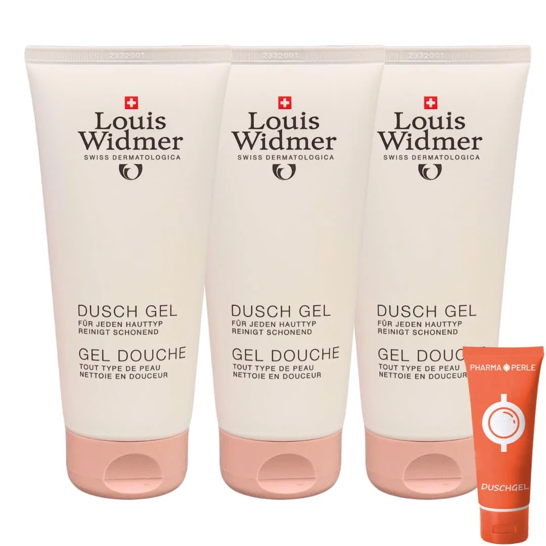 Гель для душа Louis Widmer, 3 x 200 мл, слегка ароматизированный Pharma Perle, 3 X Louis Widmer Shower Gel — фото 4