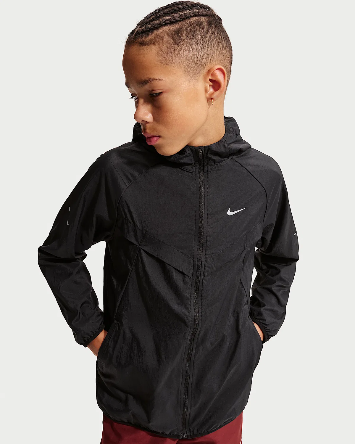 Детская тренировочная куртка Nike Stride с защитой от УФ, Black/Black — фото 3