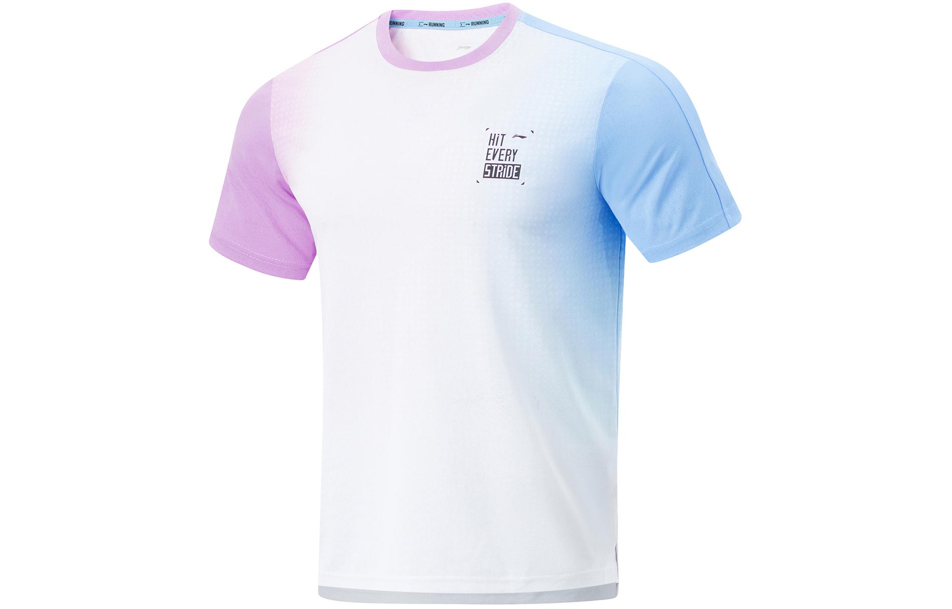

Футболка LiNing Running Collection, мужская, стандартная, белая, флуоресцентная, небесно-голубая, розово-фиолетовая, принт по всей поверхности